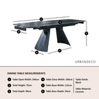 Luna Black Ceramic Extending Dining Table