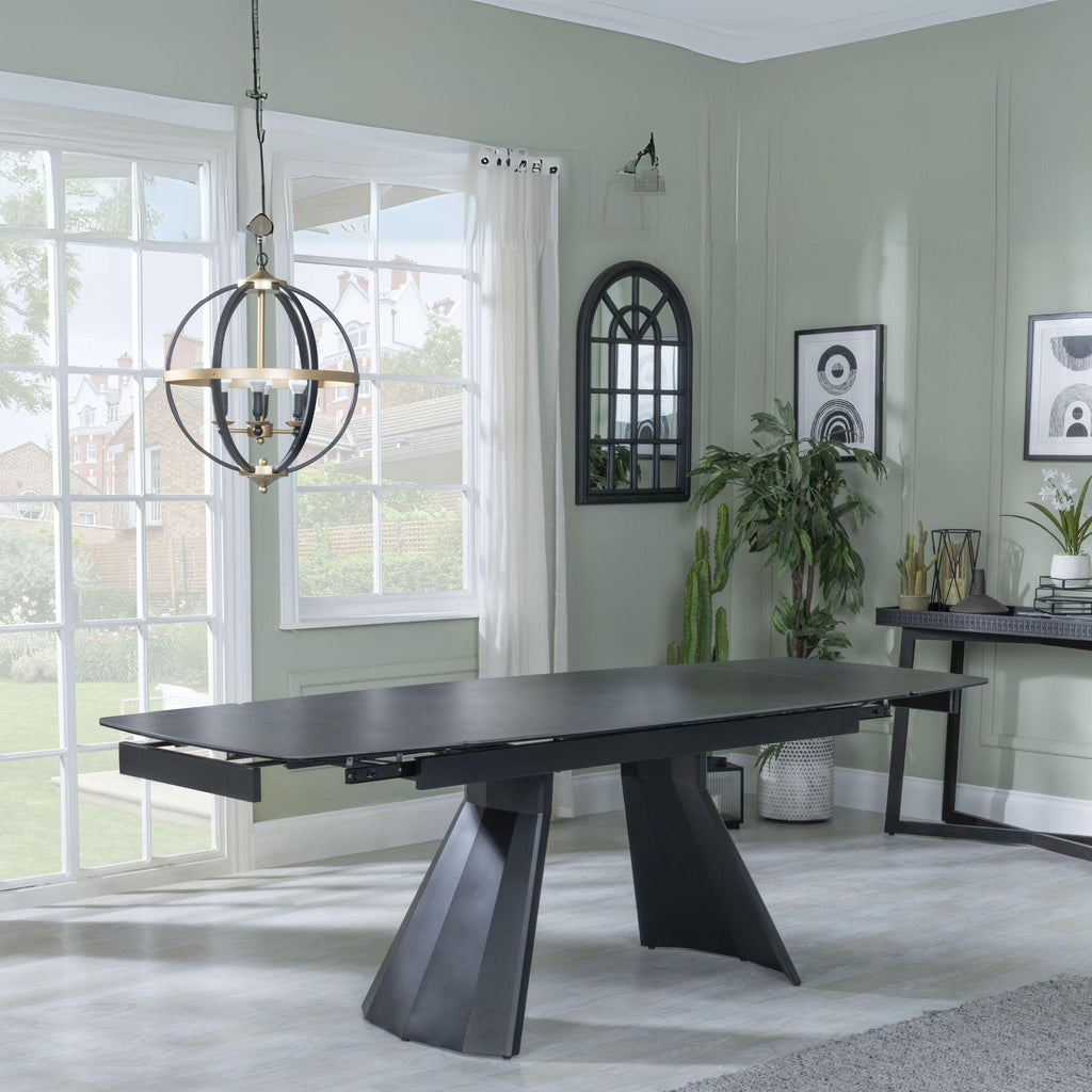 Luna Black Ceramic Extending Dining Table