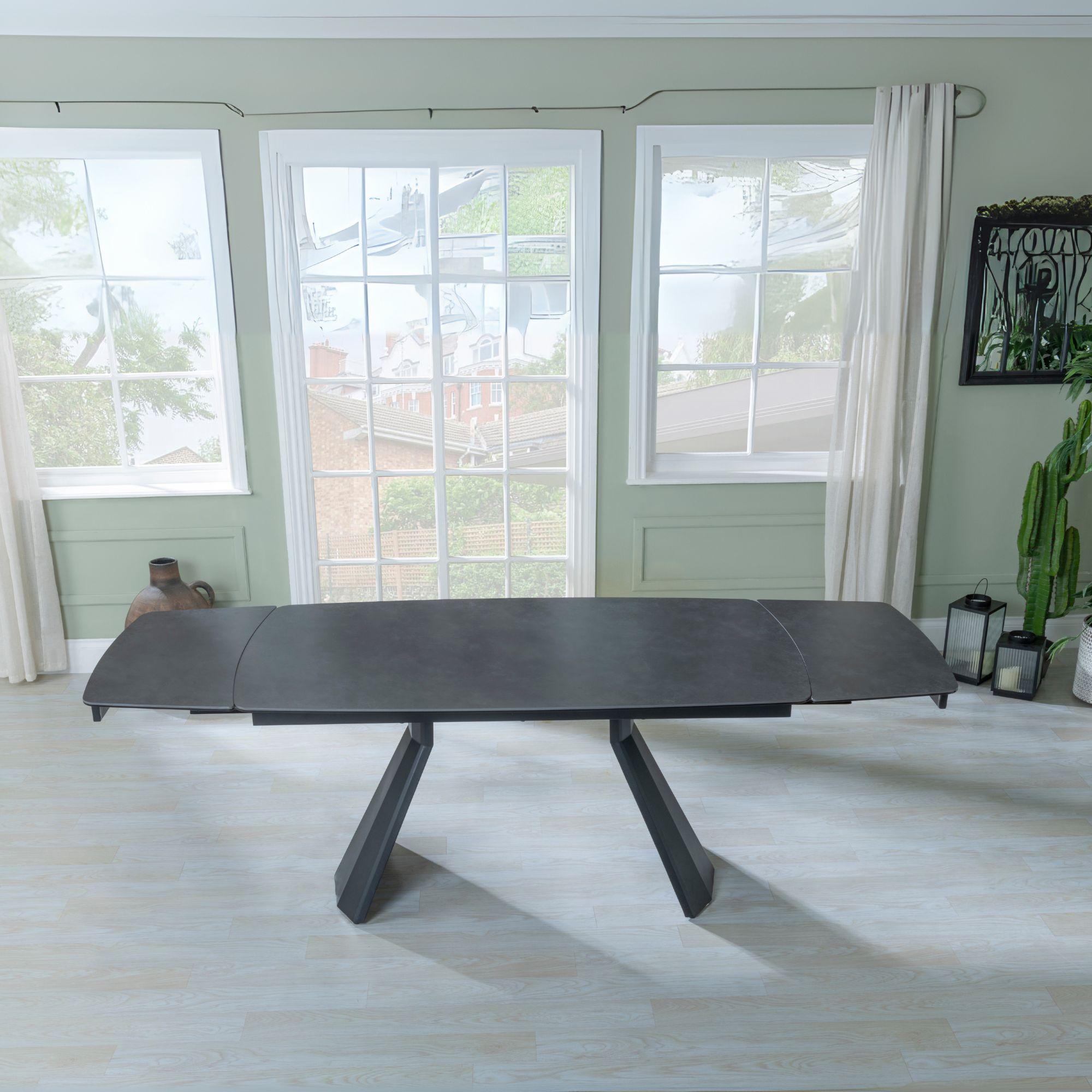 Luna Black Ceramic Extending Dining Table