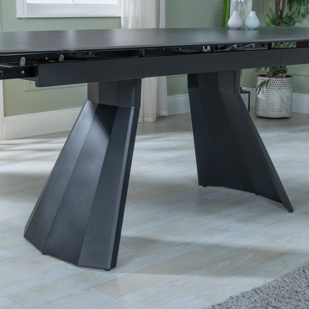 Luna Black Ceramic Extending Dining Table