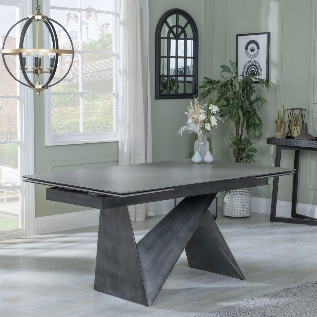 Lincoln Dark Grey Ceramic Extending Dining Table 160cm - 240cm