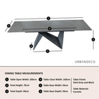 Lincoln Dark Grey Ceramic Extending Dining Table 160cm - 240cm