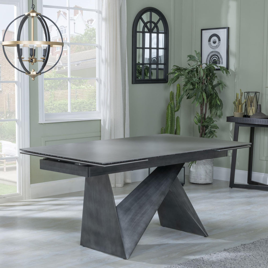 Lincoln Dark Grey Ceramic Extending Dining Table 160cm - 240cm