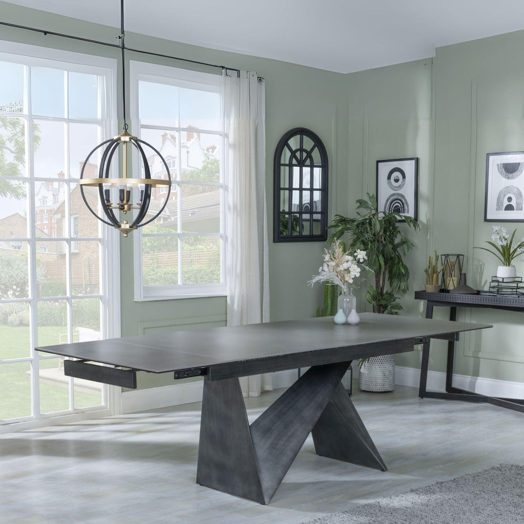 Lincoln Dark Grey Ceramic Extending Dining Table 160cm - 240cm