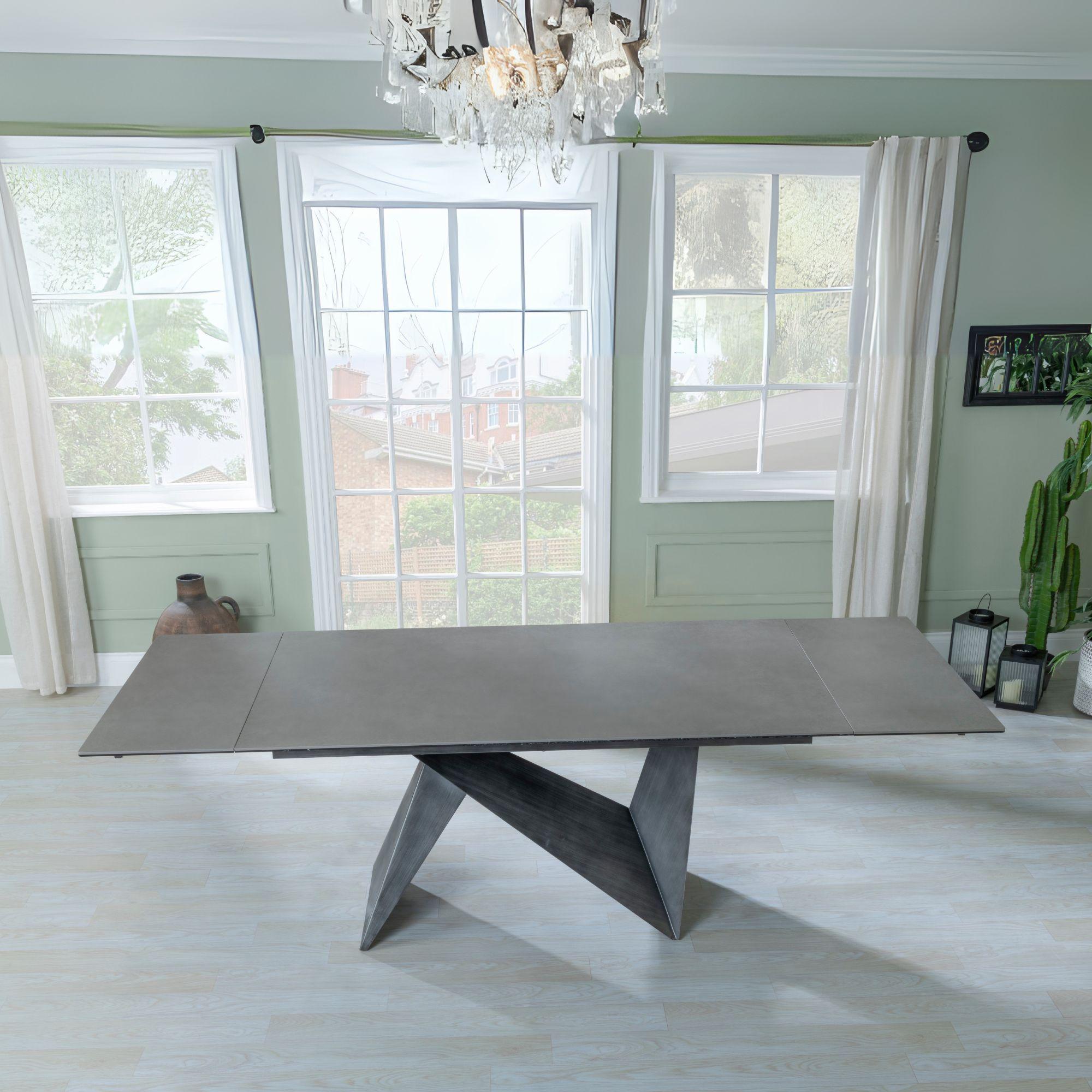Lincoln Dark Grey Ceramic Extending Dining Table 160cm - 240cm