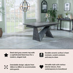 Lincoln Dark Grey Ceramic Extending Dining Table 160cm - 240cm