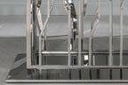 Mercury Grey Marble and Chrome Dining Table - 220cm