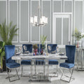 Mercury Grey Marble and Chrome Dining Table - 220cm