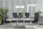 Mercury Grey Marble and Chrome Dining Table - 220cm