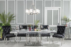 Mercury Grey Marble and Chrome Dining Table - 220cm