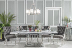 Mercury Grey Marble and Chrome Dining Table - 220cm