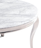 Merida Grey Marble & Chrome Round Dining Table