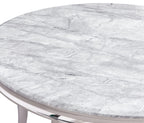Merida Grey Marble & Chrome Round Dining Table