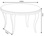 Merida Grey Marble & Chrome Round Dining Table