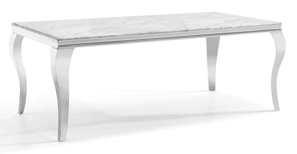 Merida Grey Marble and Chrome Dining Table - 150cm