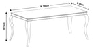 Merida Grey Marble and Chrome Dining Table - 150cm