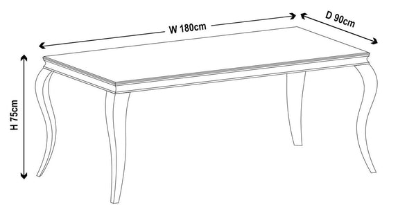 Merida Grey Marble and Chrome Dining Table - 150cm