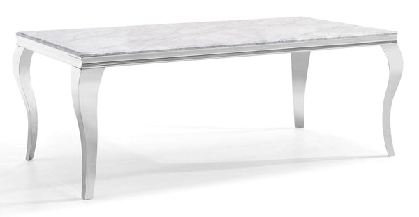 Merida Grey Marble and Chrome Dining Table - 150cm