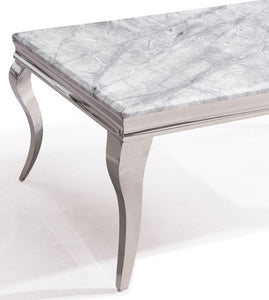 Merida Grey Marble and Chrome Dining Table - 150cm