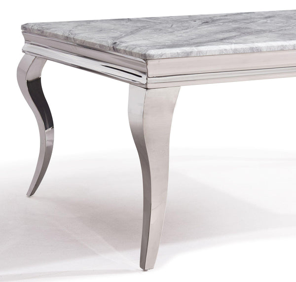 Merida Grey Marble and Chrome Dining Table - 150cm