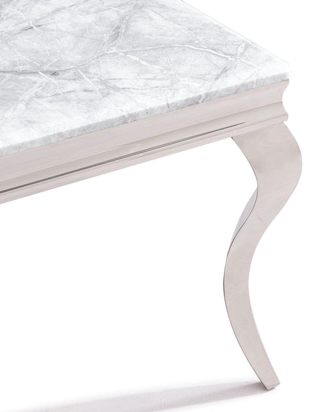 Merida Grey Marble and Chrome Dining Table - 150cm