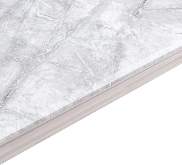Merida Grey Marble and Chrome Dining Table - 150cm