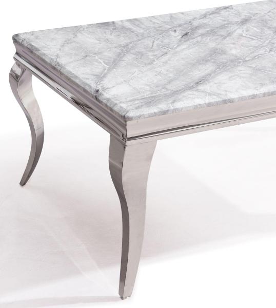 Merida Grey Marble and Chrome Dining Table - 200cm