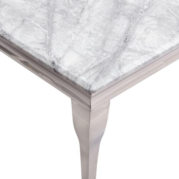 Merida Grey Marble and Chrome Dining Table - 200cm