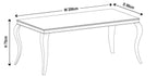 Merida Grey Marble and Chrome Dining Table - 200cm