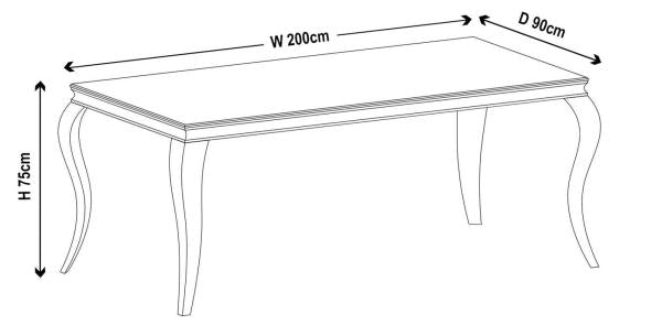Merida Grey Marble and Chrome Dining Table - 200cm