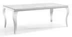 Merida Grey Marble and Chrome Dining Table - 180cm