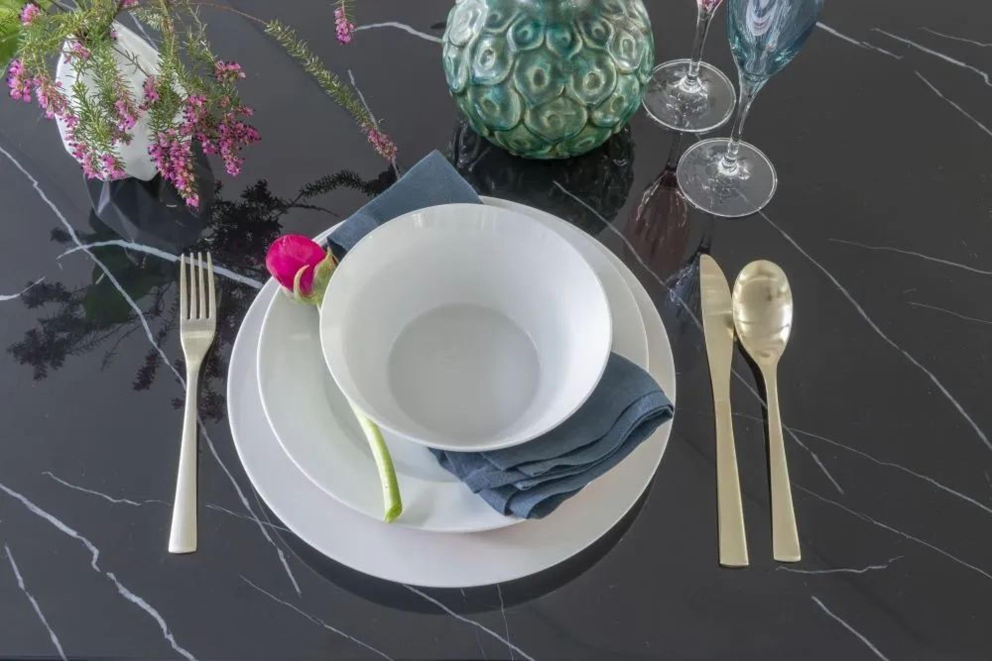 Nebula Black Marble Dining Table - 160