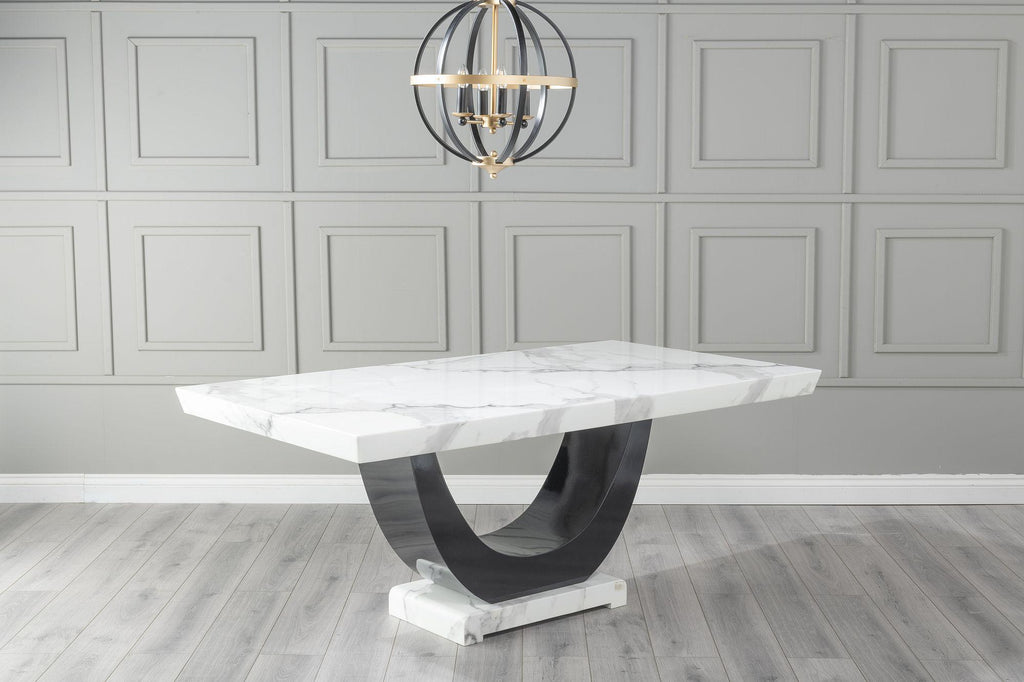 Omega White Marble Dining Table - 160