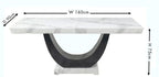 Omega White Marble Dining Table - 160