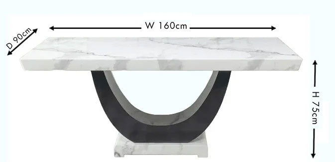 Omega White Marble Dining Table - 160