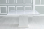 Olympia 140cm Square White Marble Dining Table - 6 Seater