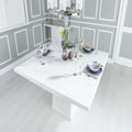 Olympia 140cm Square White Marble Dining Table - 6 Seater