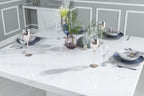 Olympia 140cm Square White Marble Dining Table - 6 Seater