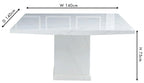 Olympia 140cm Square White Marble Dining Table - 6 Seater