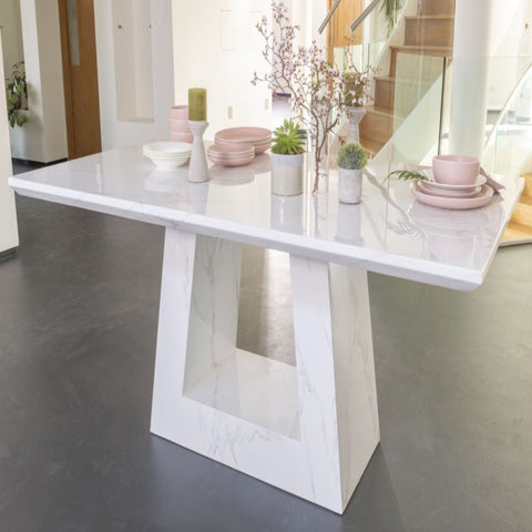 Rio White Marble Dining Table -180
