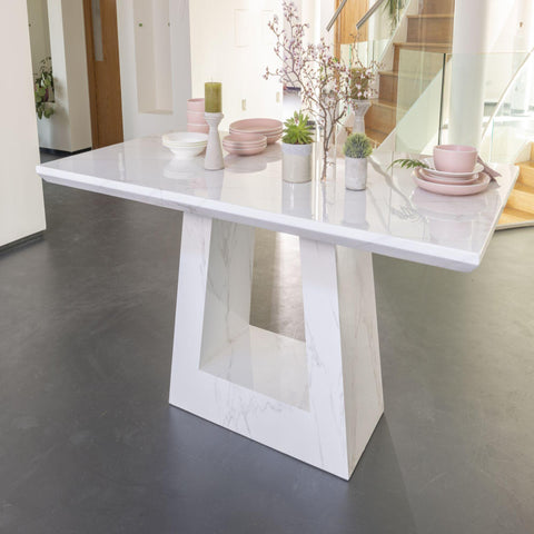 Rio White Marble Dining Table -160