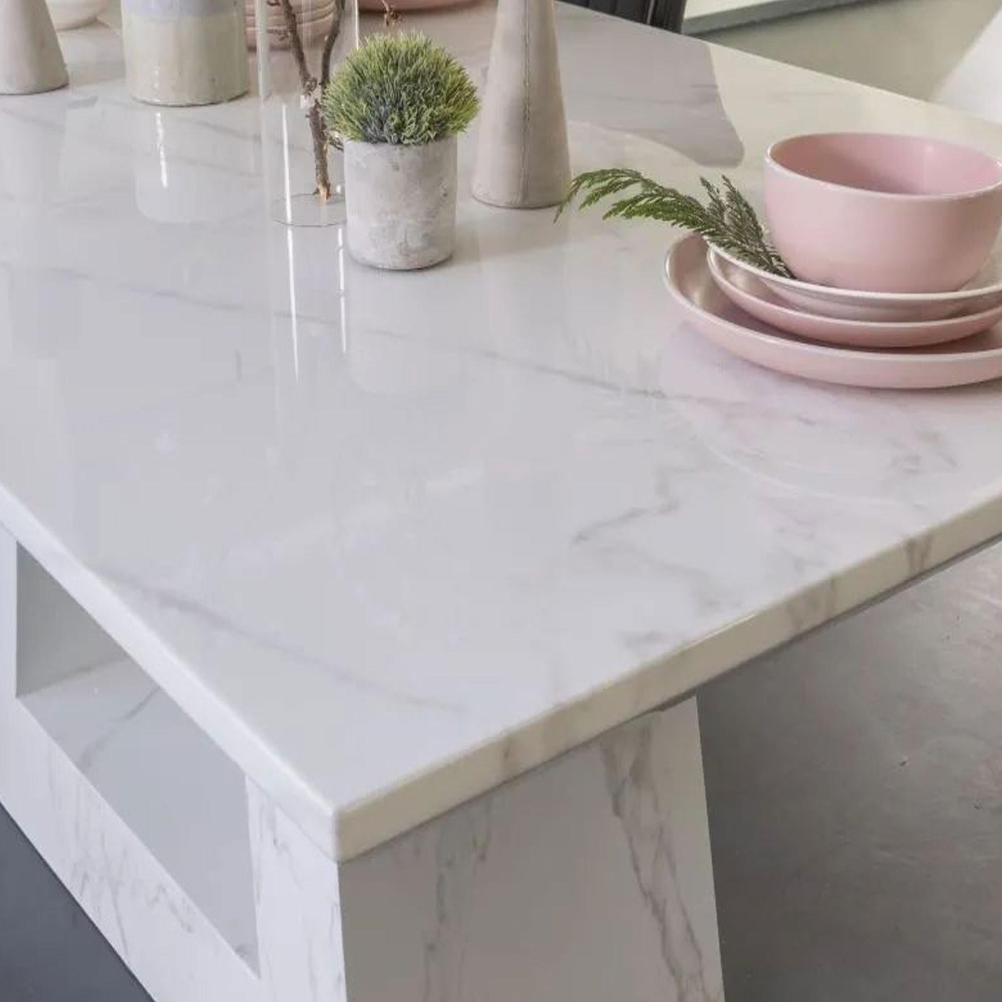Rio White Marble Dining Table -160