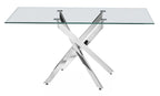 Sutton 110cm Clear Glass and Chrome Round Dining Table - Tempered Top