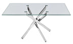 Sutton 110cm Clear Glass and Chrome Round Dining Table - Tempered Top