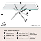 Sutton 110cm Clear Glass and Chrome Round Dining Table - Tempered Top