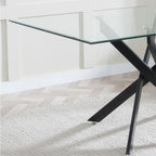 Sutton 150cm Clear Glass and Black Dining Table - Tempered Top