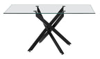 Sutton 150cm Clear Glass and Black Dining Table - Tempered Top
