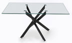 Sutton 150cm Clear Glass and Black Dining Table - Tempered Top