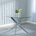 Sutton 150cm Clear Glass and Chrome Dining Table - Tempered Top