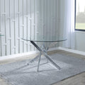Sutton 150cm Clear Glass and Chrome Dining Table - Tempered Top